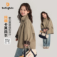 儿童春秋休闲复古风衣外套中长款 布丁哈鲁春装 女童上衣2026新款