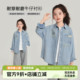 儿童休闲牛仔衬衫 女童洋气上衣2026春秋新款 外套 秋装 布丁哈鲁童装