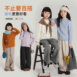 女童洋气上衣2026秋冬新款 儿童半高领针织毛衣 冬装 布丁哈鲁童装