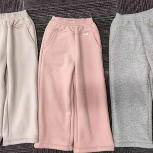 沫沫家童装冬装女童裤子2026秋冬季新款儿童百搭薄绒针织休闲长裤