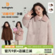 布丁哈鲁冬装 女童2026秋冬儿童麂皮绒双面穿加绒外套加厚保暖 童装