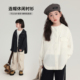 2026春秋新款 女童洋气衬衫 儿童百搭休闲连帽外套 秋装 布丁哈鲁童装