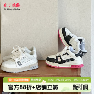 布丁哈鲁童装春装女童鞋子2026春秋新款儿童透气休闲百搭运动鞋