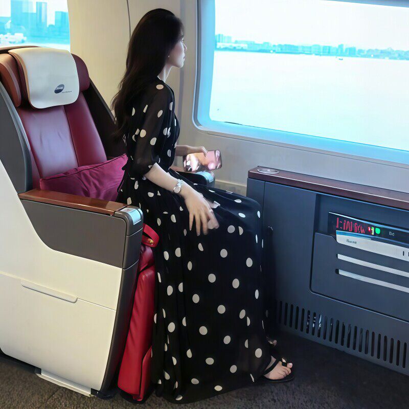 黑色波点洋装女2026夏新款大尺码法式名媛气质显瘦小个子茶歇裙子
