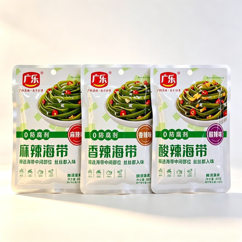 广乐麻辣海带丝组合香辣酸辣小吃解馋零食辣条休闲小包装80g袋装