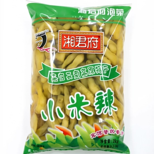 湘君府小米辣2kg 湘满红750g袋装剁椒泡椒野山椒泡椒凤爪泡菜鱼头