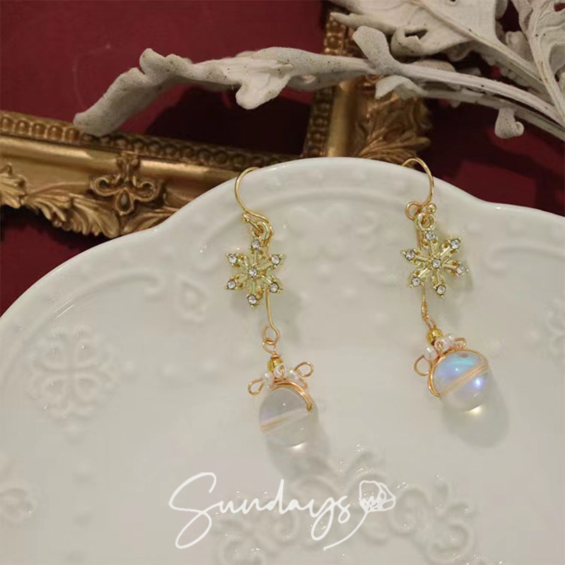 「一片冰霜」雪冰花气质精致小巧雪花镶钻极光琉璃石珍珠耳夹耳环,饰品/流行首饰/时尚饰品新,耳钉,淘宝优惠券,粉丝福利购,淘宝优惠卷