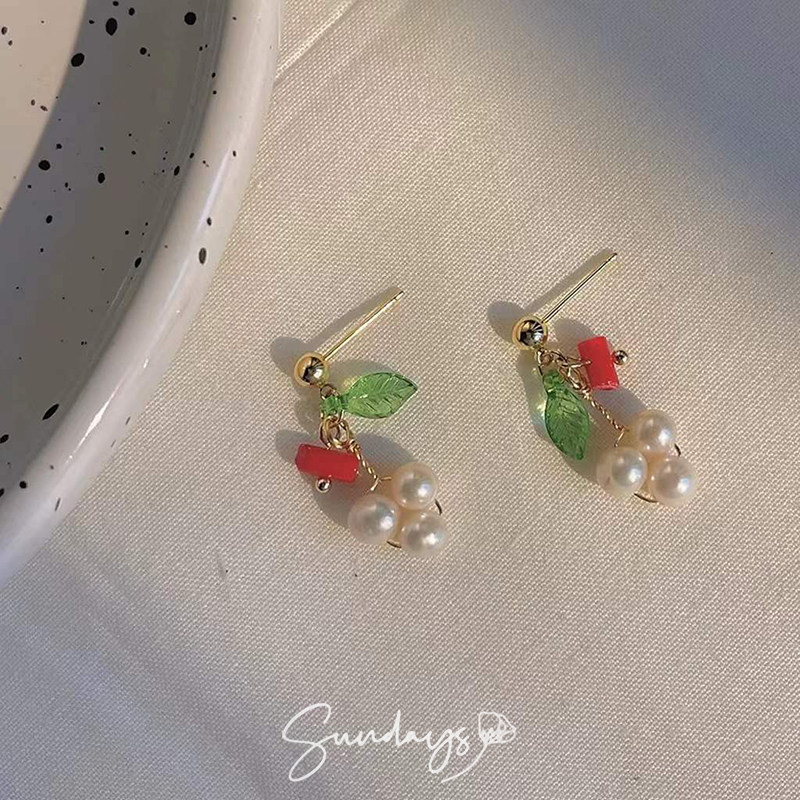 「白萄恋曲」日常优雅小巧淡水珍珠串田园风手作款耳钉耳环耳饰女,饰品/流行首饰/时尚饰品新,耳环,淘宝优惠券,粉丝福利购,淘宝优惠卷