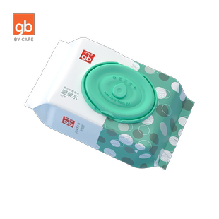 gb好孩子温泉水湿巾新生婴儿湿纸巾手口屁幼儿童专用大包单包80抽