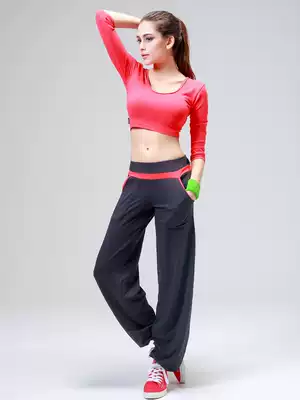 Dance pants women's loose size bunches feet close straight pants gym running sports practice pants yoga gymnastics pants