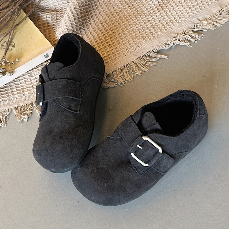 实体同款！牛反绒勃肯鞋女加绒皮带扣休闲棉鞋2025冬季新款保暖鞋