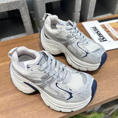 实体同款！2025新款厚底老爹鞋女网面透气休闲运动鞋做旧脏脏鞋