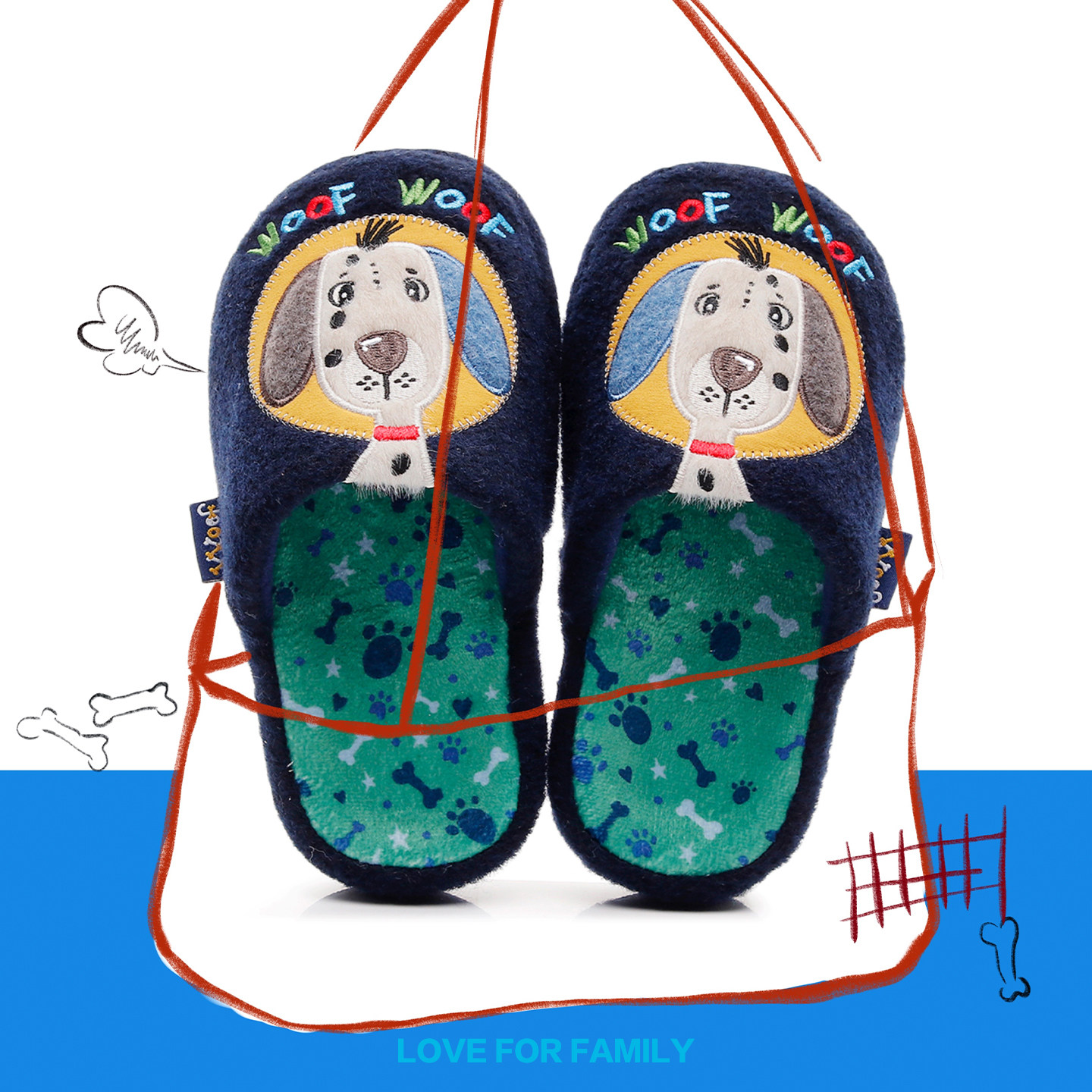 儿童拖鞋男童冬季防滑保暖加绒室内家居卡通恐龙足弓硬底亲子棉拖