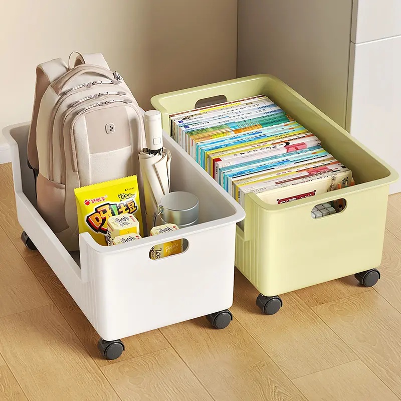 书本收纳箱书包滑轮可移动书箱