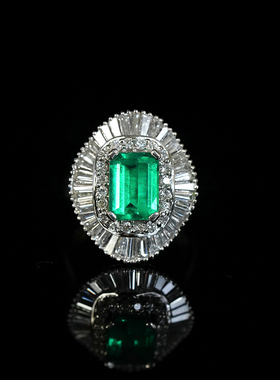 【已出欣赏】有生珠宝高品质天然哥伦比亚稀少无油祖母绿钻石戒指