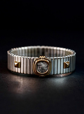 已出欣赏弹力古币手镯超级稀少小银币Tubogas弹力古银币手镯