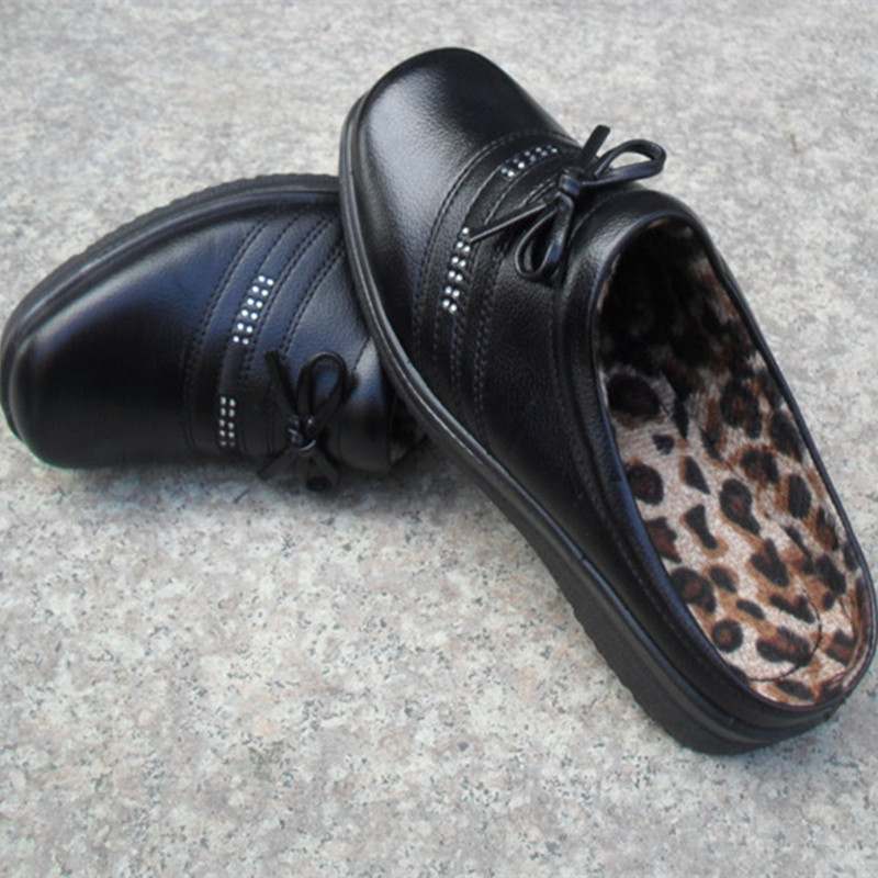 中老年保暖棉拖鞋平底舒适