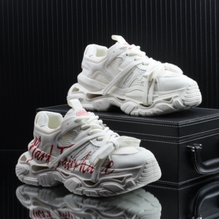 高级感潮牌时尚潮流休闲老爹鞋男款2026春季新款厚底增高透气男鞋