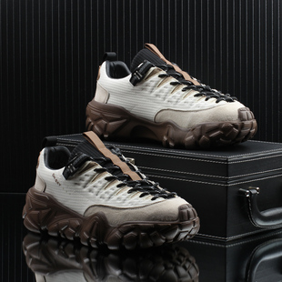 2025冬季新款高级感潮牌轻奢厚底防滑老爹鞋男款运动休闲增高男鞋
