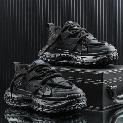 2024秋冬新款老爹鞋厚底增高时尚