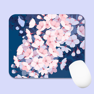 鼠标垫顺滑小号意境樱花清爽 办公游戏胶垫桌垫桌布加厚电脑女生
