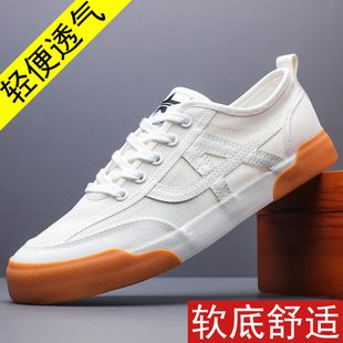 2026夏季新款男鞋潮流小白鞋薄款网面鞋透气男士帆布鞋百搭休闲鞋