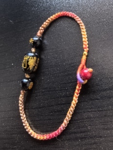 云开绳艺-马本命年积土成金段染线红玛瑙黑玛瑙砂砂手绳可定制