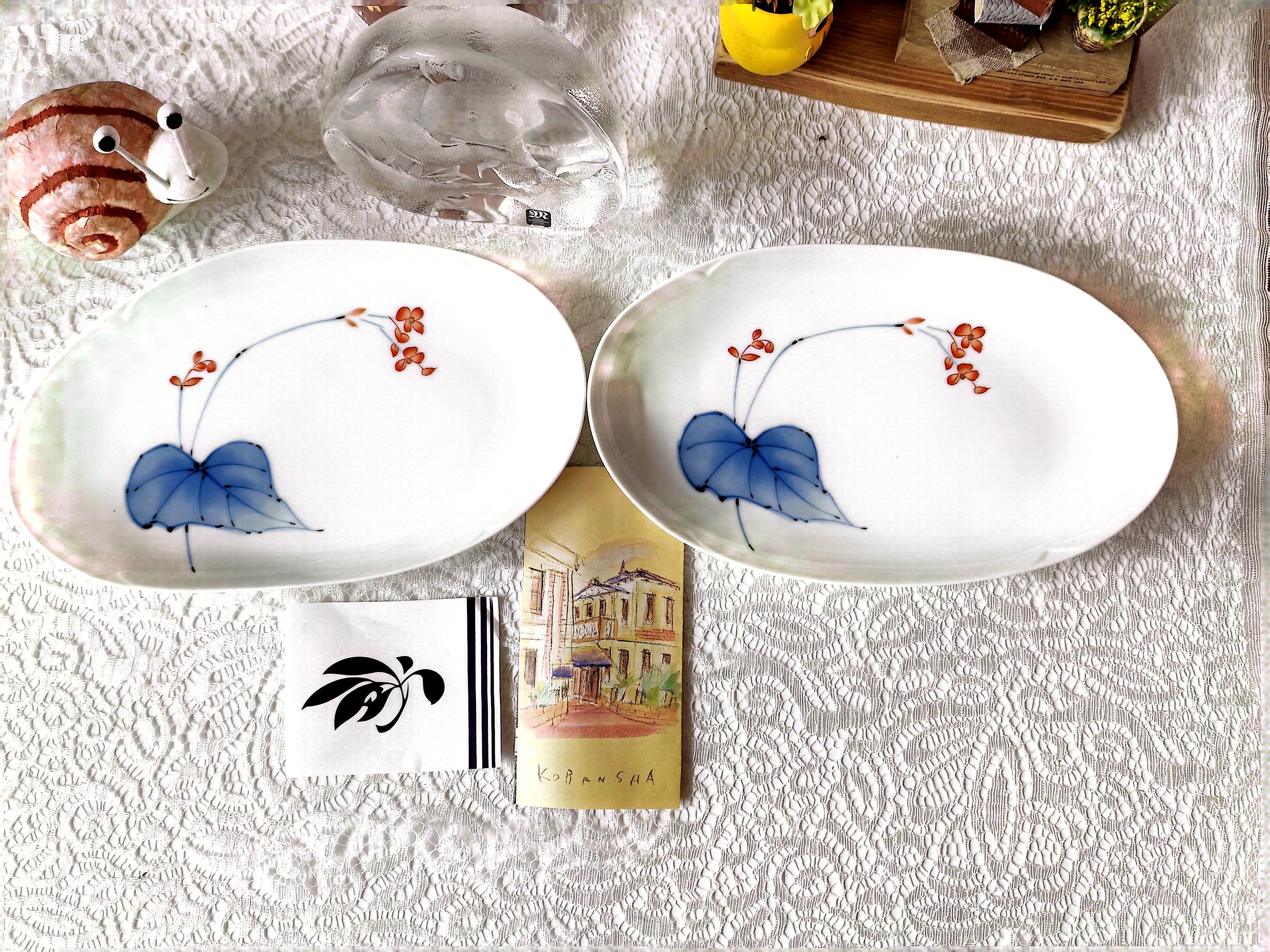 日本制御用高级香兰社香蘭社 兰花图案瓷糕点餐盘