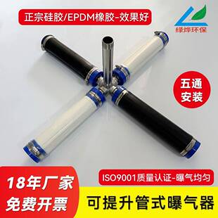 可提升管式曝气器EPDM橡胶膜片微孔曝气器污水池处理悬挂曝气管