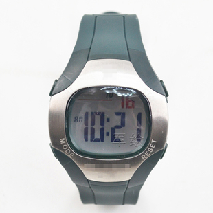 夜光防水运动多功能电子计时表腕式 军绿手表 PC2004单排2道