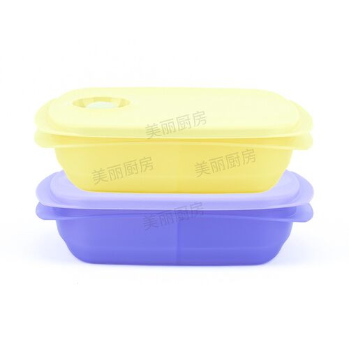 通用大容量便携1L分格饭盒特百惠