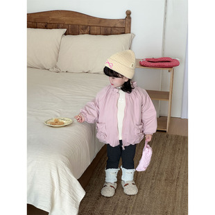 湖州织里童装新款女童韩版圆领棉袄冬棉衣保暖上衣外套加绒打底裤