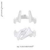 SAZ 复古开口戒指情侣对戒男 刀锋线性造型小众金属冷淡设计师风格