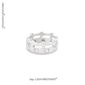 2024新款 SAZ 满天星镶钻宝石闪电皇冠小指尾戒对戒情侣款 戒指男女