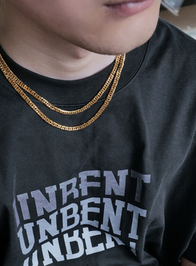 SAZ日本高街潮流金属链粗款不掉色宽版8切5mm喜平链古巴项链男女