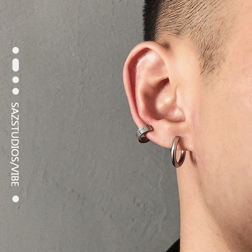 saz搭配简约情侣不掉色男女圆环