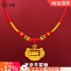 周岁礼古法黄金色岁岁平安长命锁吊坠项圈可转动宝宝满月抓周道具