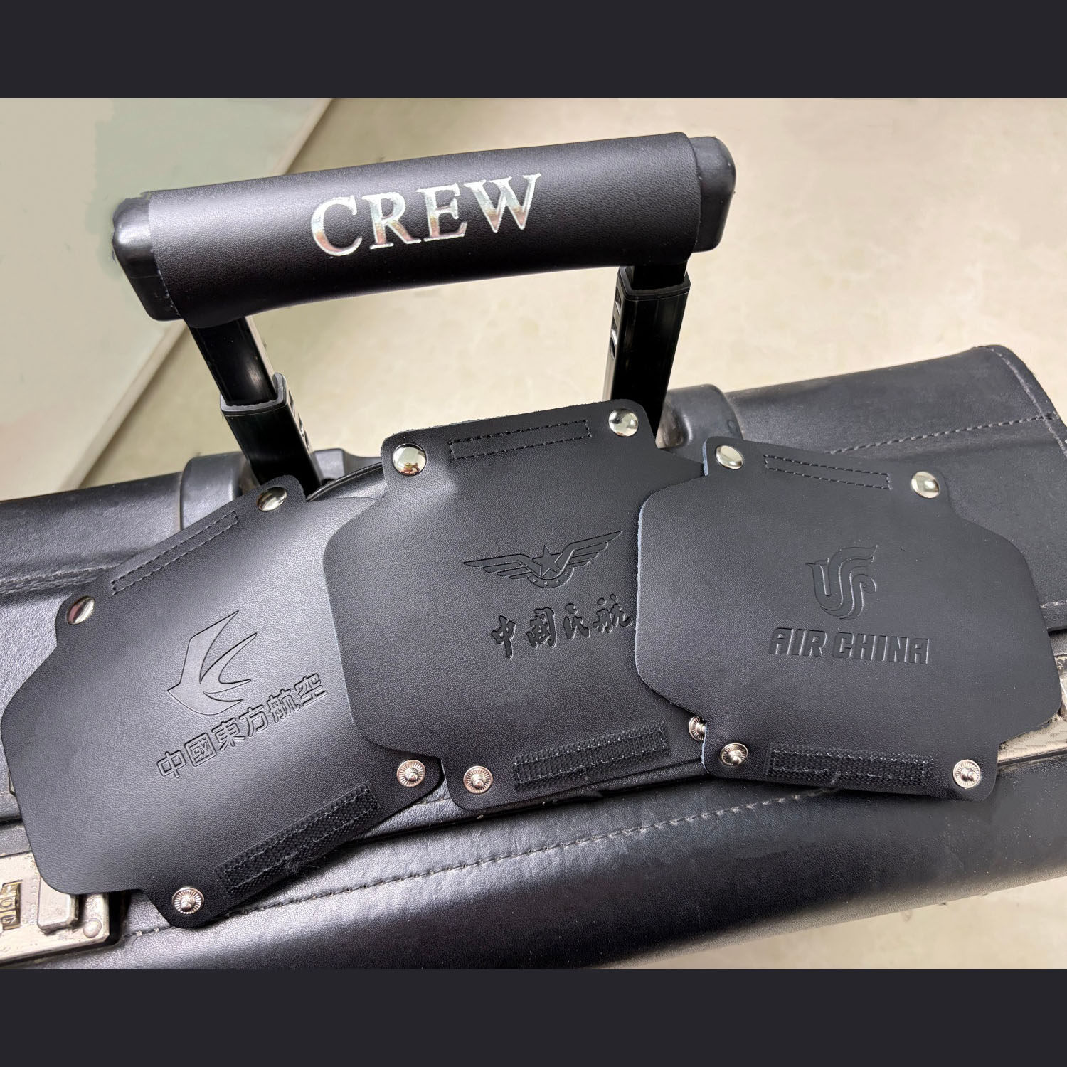 包邮CREW航空机组真皮把手套皮手柄套飞行箱行李箱拉杆护手保护套