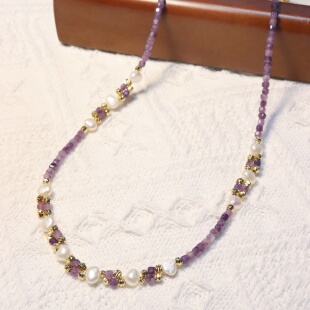 吉光原创【一念关山】天然淡水珍珠项链新中式紫色原创设计百搭