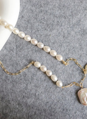 巴洛克淡水珍珠不对称复古个性