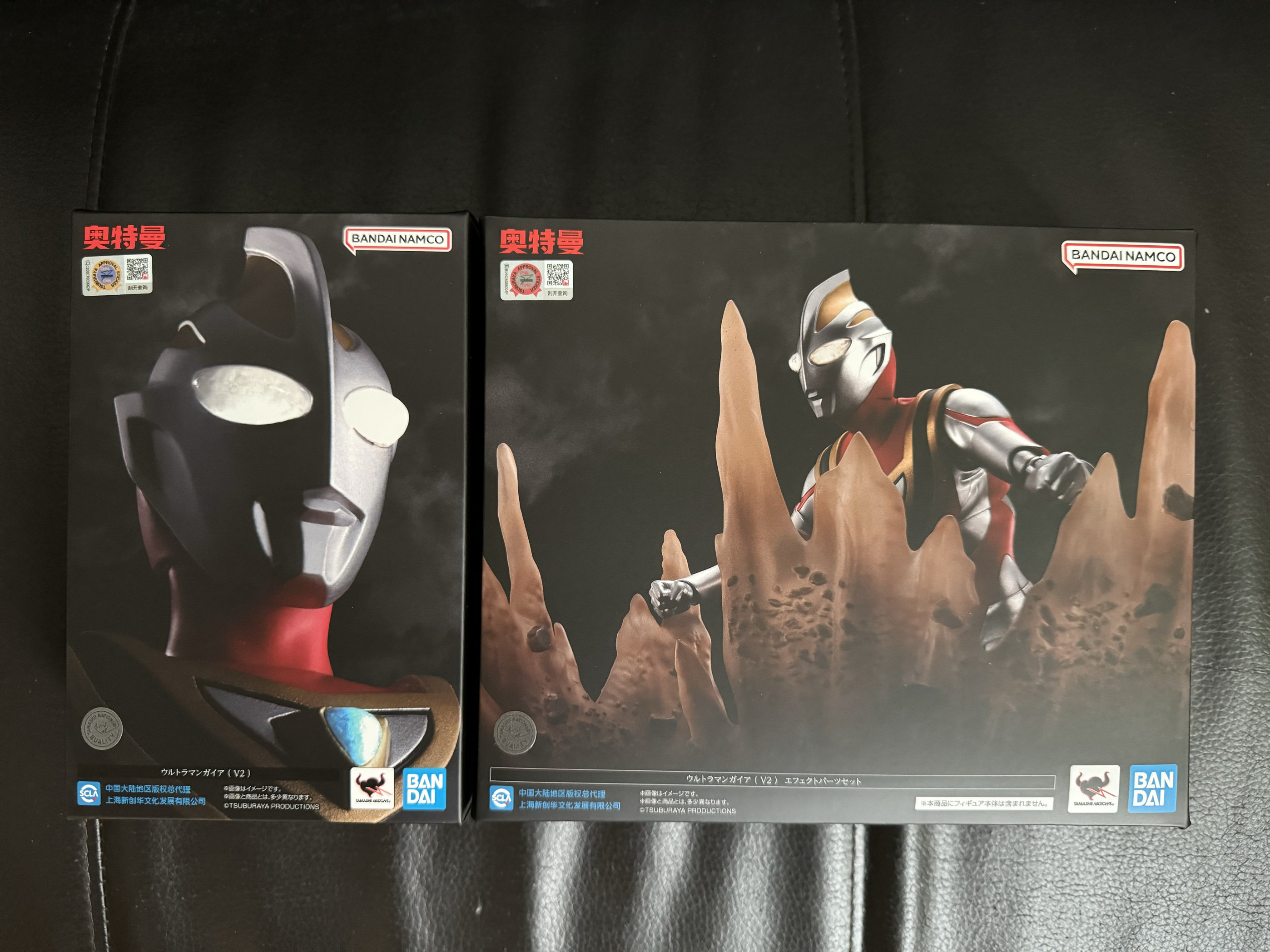 现货 万代 shf 真骨雕 盖亚奥特曼 v2形态 平成三杰 光临特效