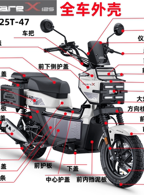适用新大洲本田SDH125T-47全车外壳SquareX125大灯护板边条挡泥板