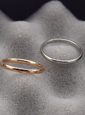 日韩不掉色钛钢玫瑰金女士尾戒