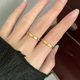 18K金满圈爱心女ins钛钢戒指不掉色小众设计轻奢时尚 情侣素圈指环