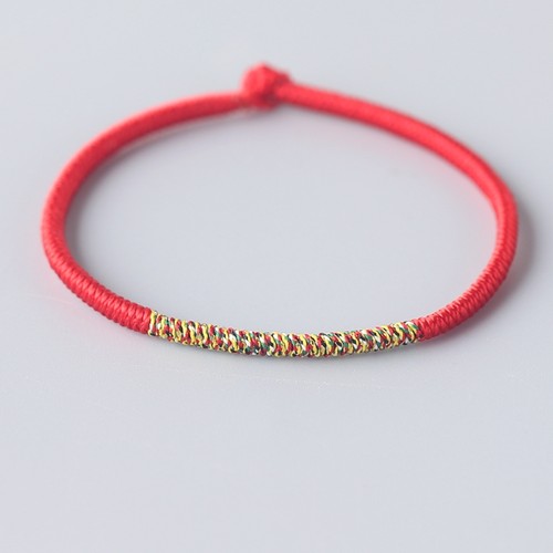 民族风纯手工编织本命年红绳手链