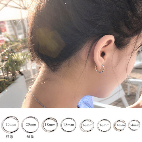 银耳环圆圈款纯银圆形价格 银耳环圆圈款纯银圆形图片 星期三