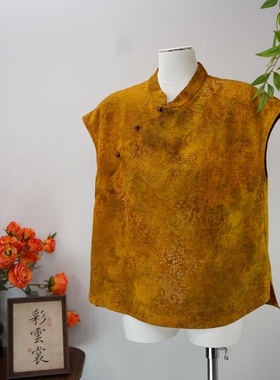 40姆米刻花秋季新款国风新中式香云纱秋季女装58013