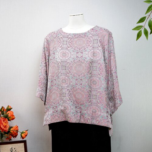 彩云裳—异色罗双面穿七分袖圆领新中式上衣女