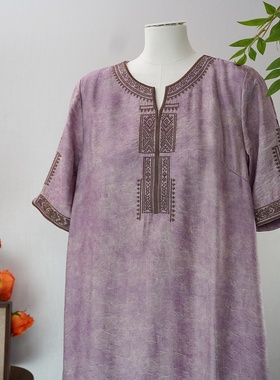 彩云裳—新中式国风领香云纱连衣裙秋季新款58001