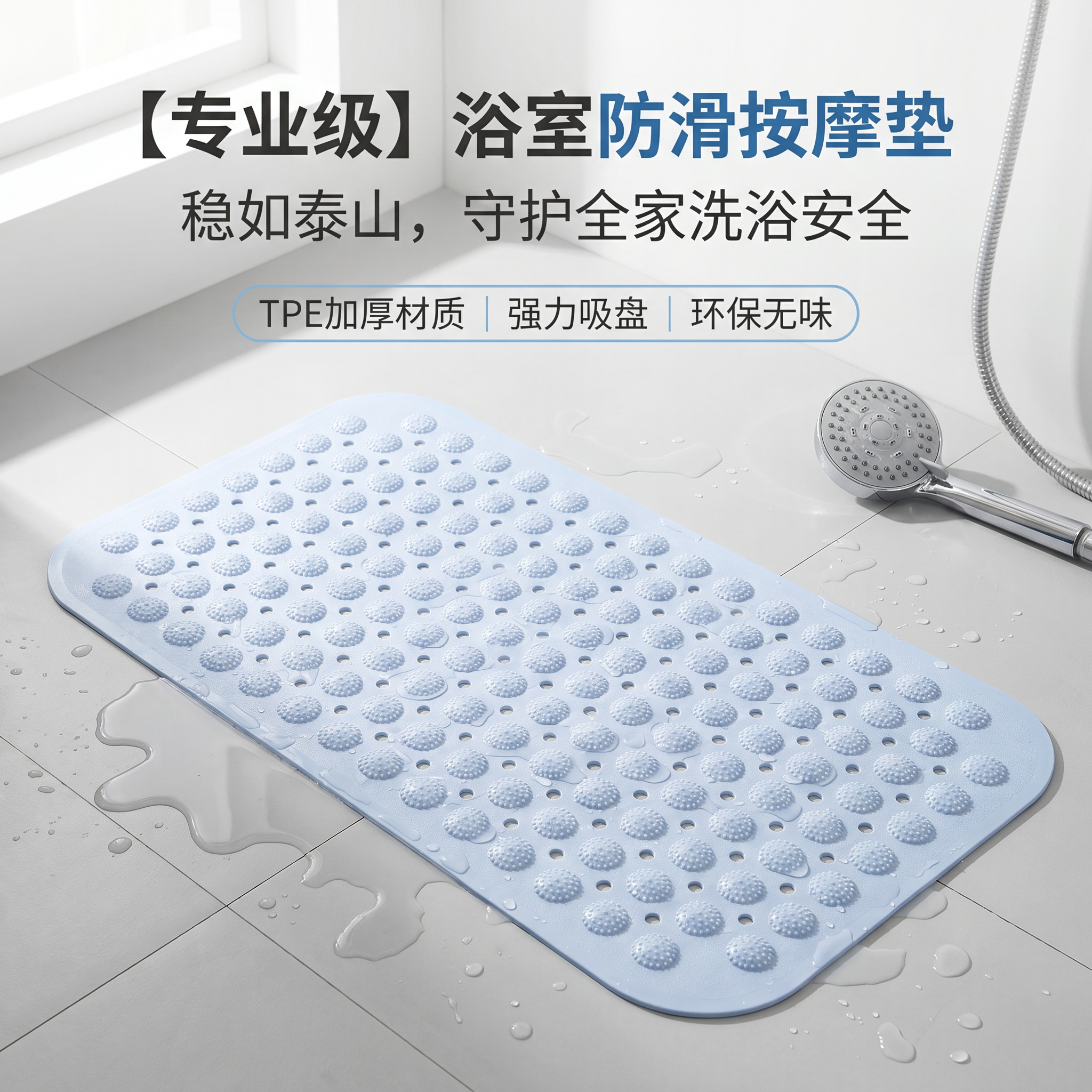 TPE浴室防滑脚垫老人儿童加厚